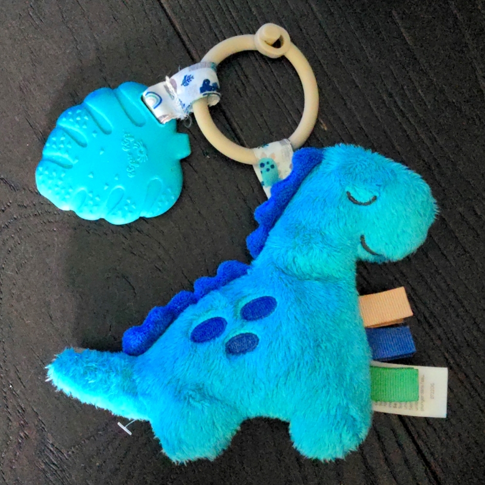 Itzy Ritzy Infant Toy & Teether - Baby silicon teething toy with Lovey, Crinkle